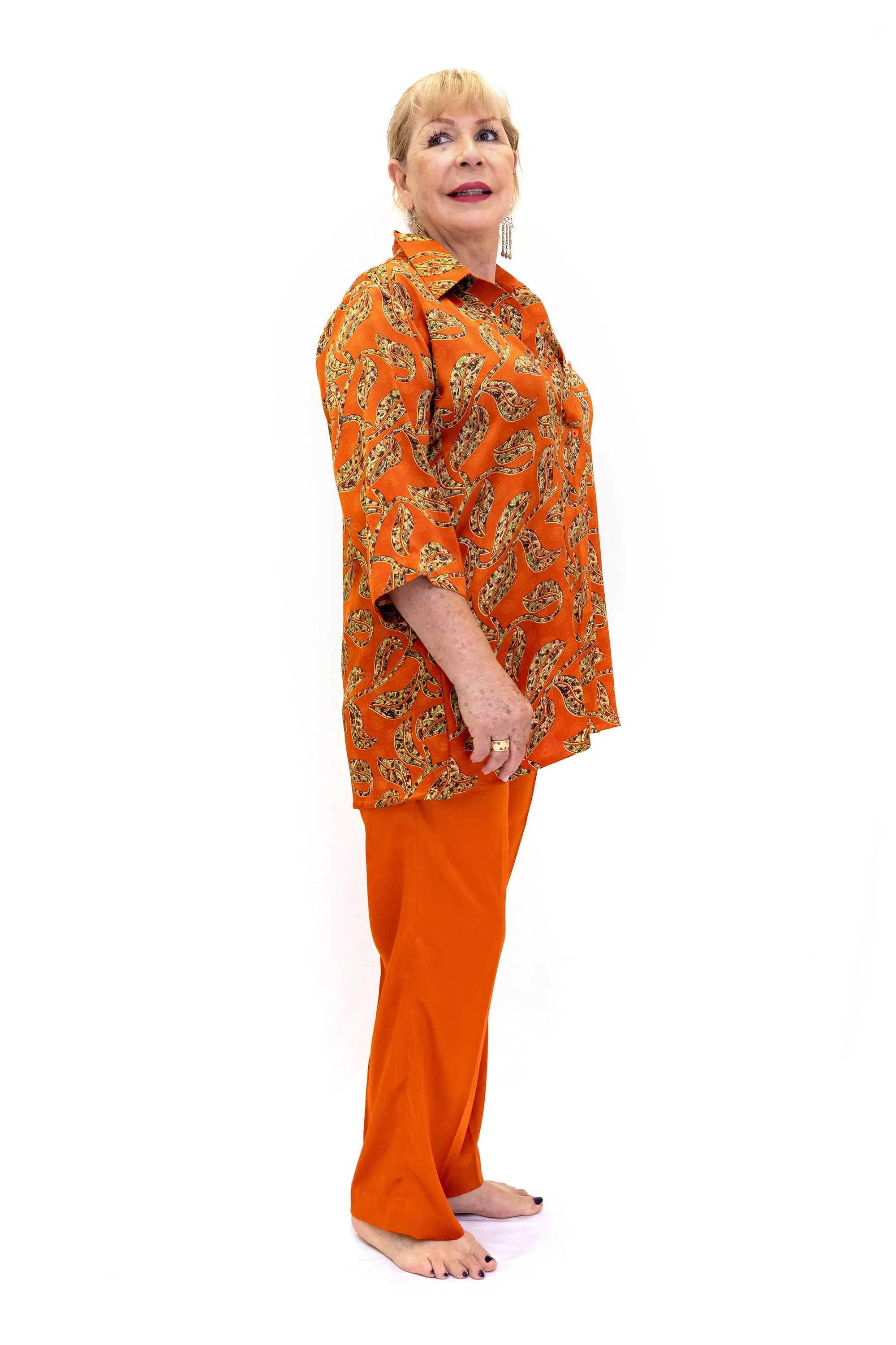 Orange Silk Salwar Kameez - Suit