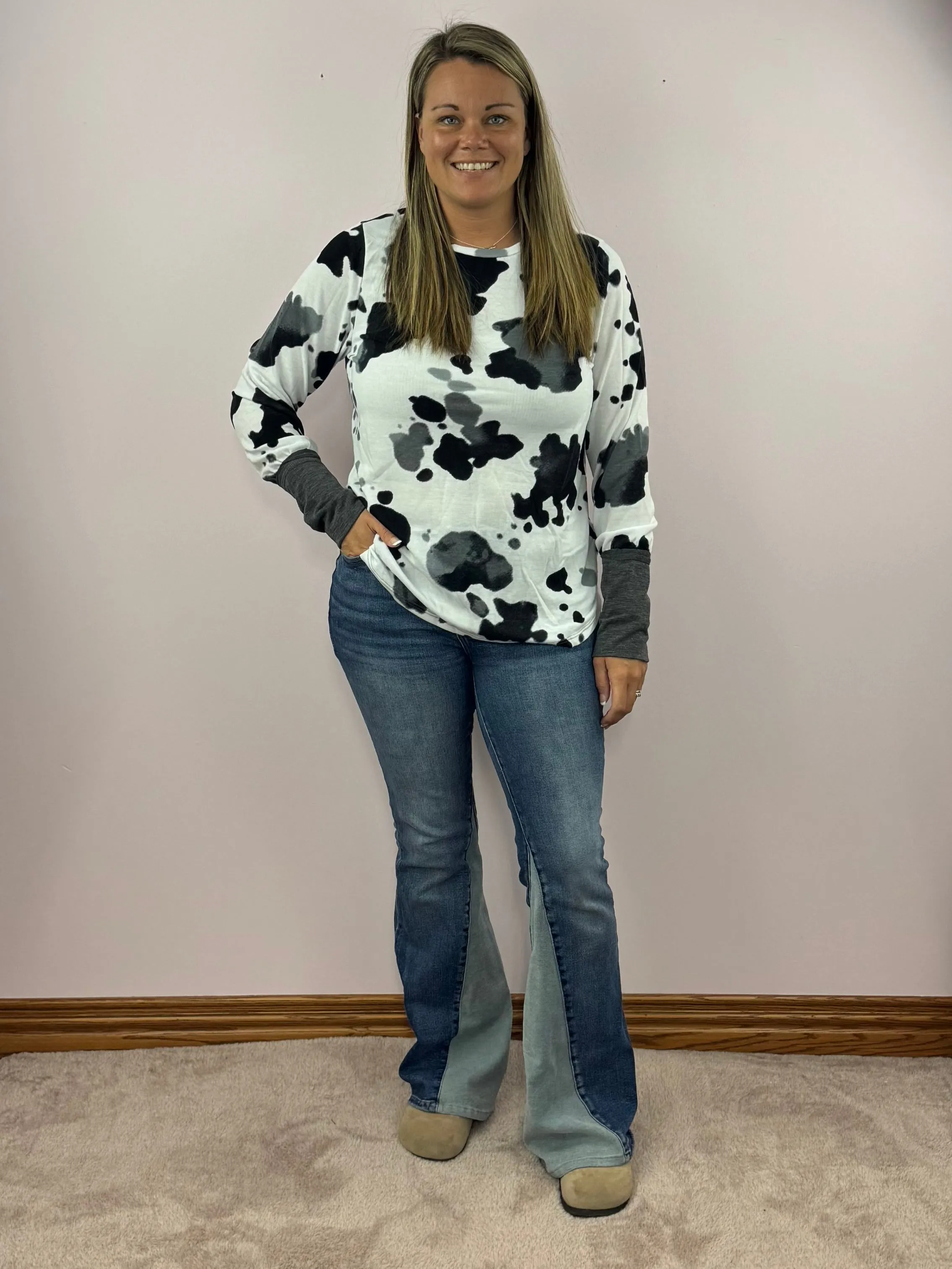 Paint Splatter Long Sleeve Top