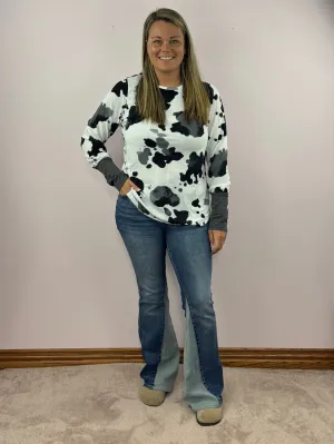 Paint Splatter Long Sleeve Top
