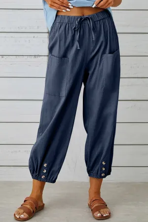 Phaola® | Fashionable Harem Pants With Button Detail For A Trendy Look