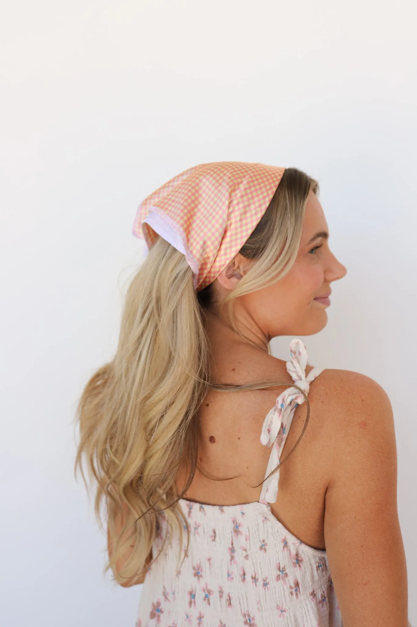 PINK PLAID BANDANA