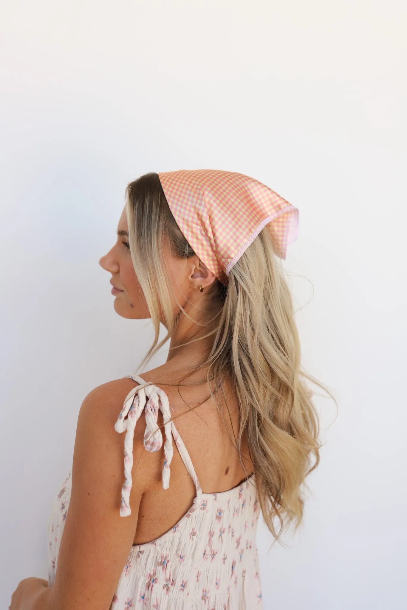 PINK PLAID BANDANA