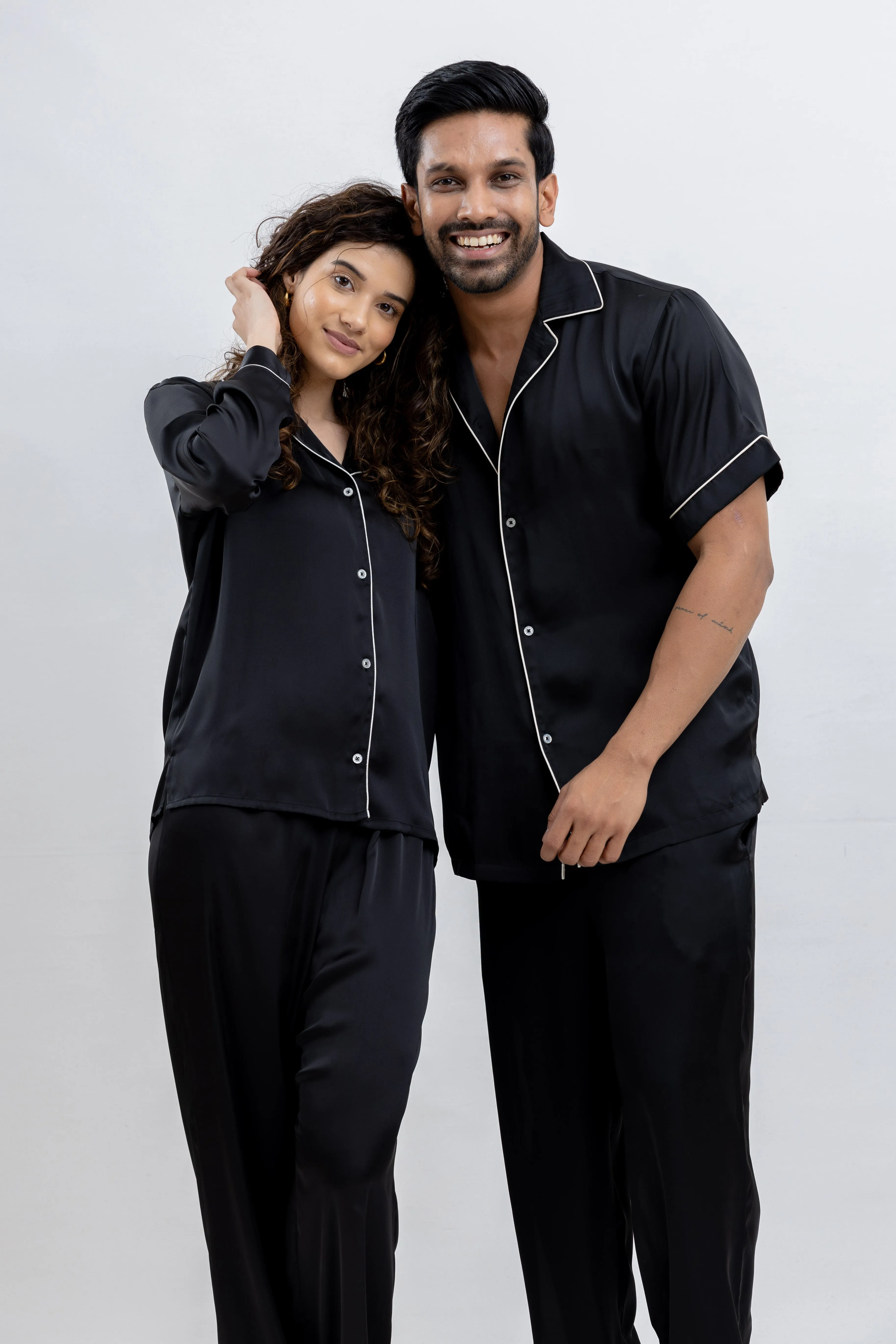 PJ L/S PANT SET -  BLACK