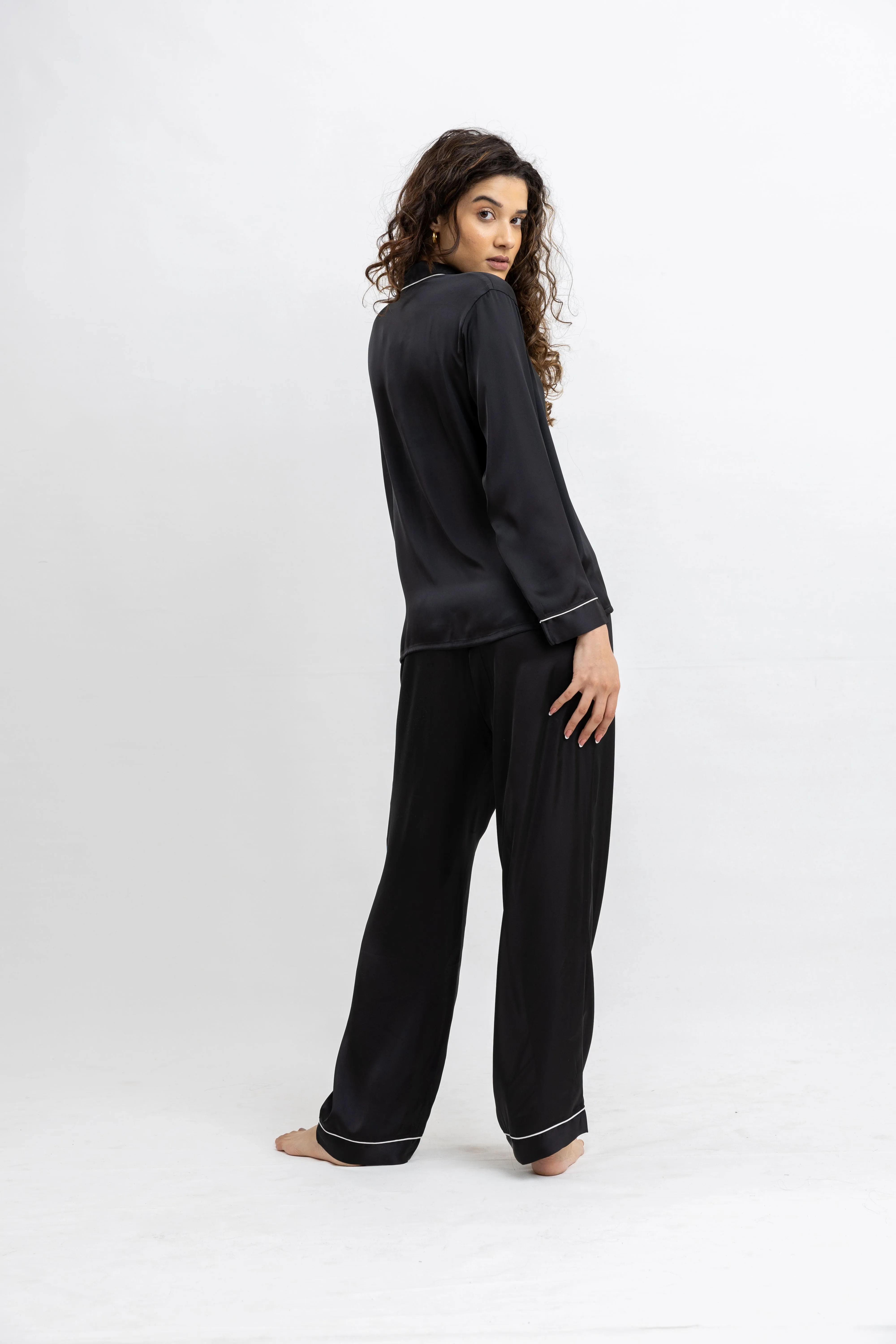 PJ L/S PANT SET -  BLACK
