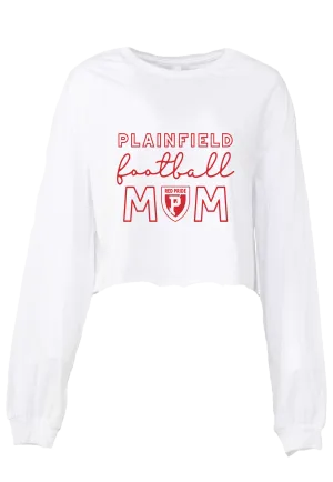 Plainfield Football Mom Crop Long Sleeve Tee