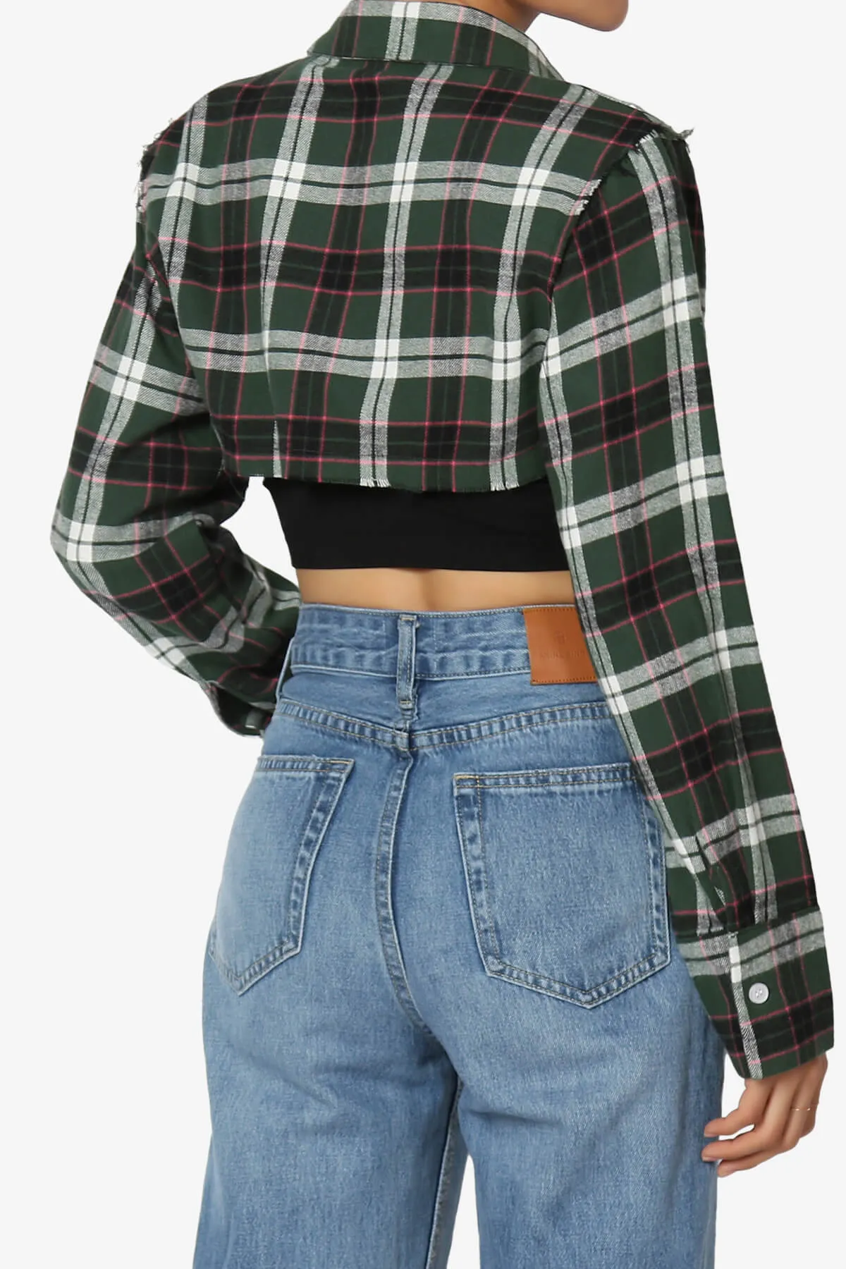 Remmi Cropped Plaid Button Down Shirt