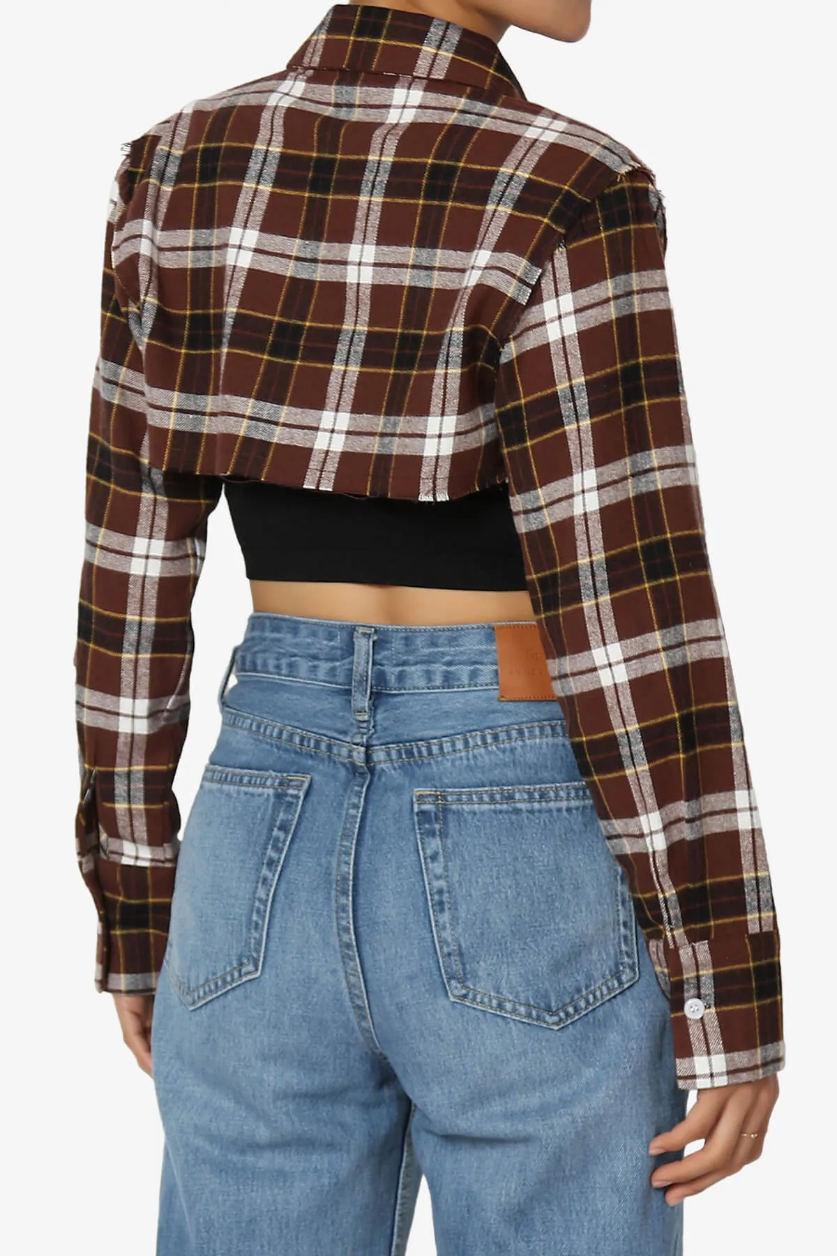 Remmi Cropped Plaid Button Down Shirt