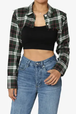 Remmi Cropped Plaid Button Down Shirt