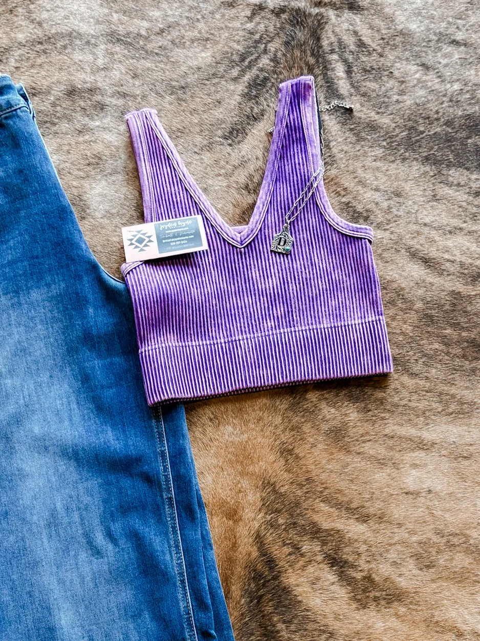Reversible washed cropped tank top
