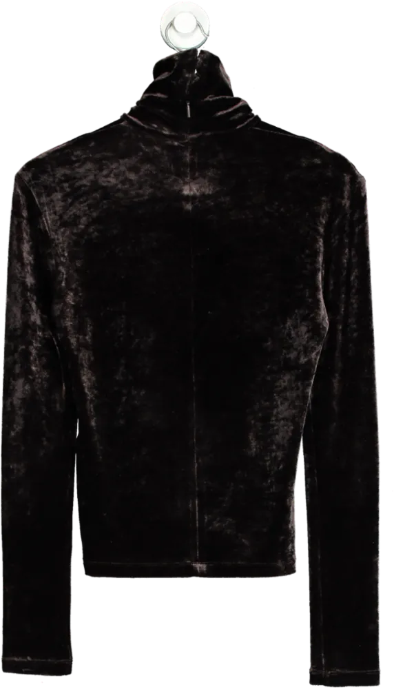 Saint Laurent Black Velvet Turtleneck Top UK M