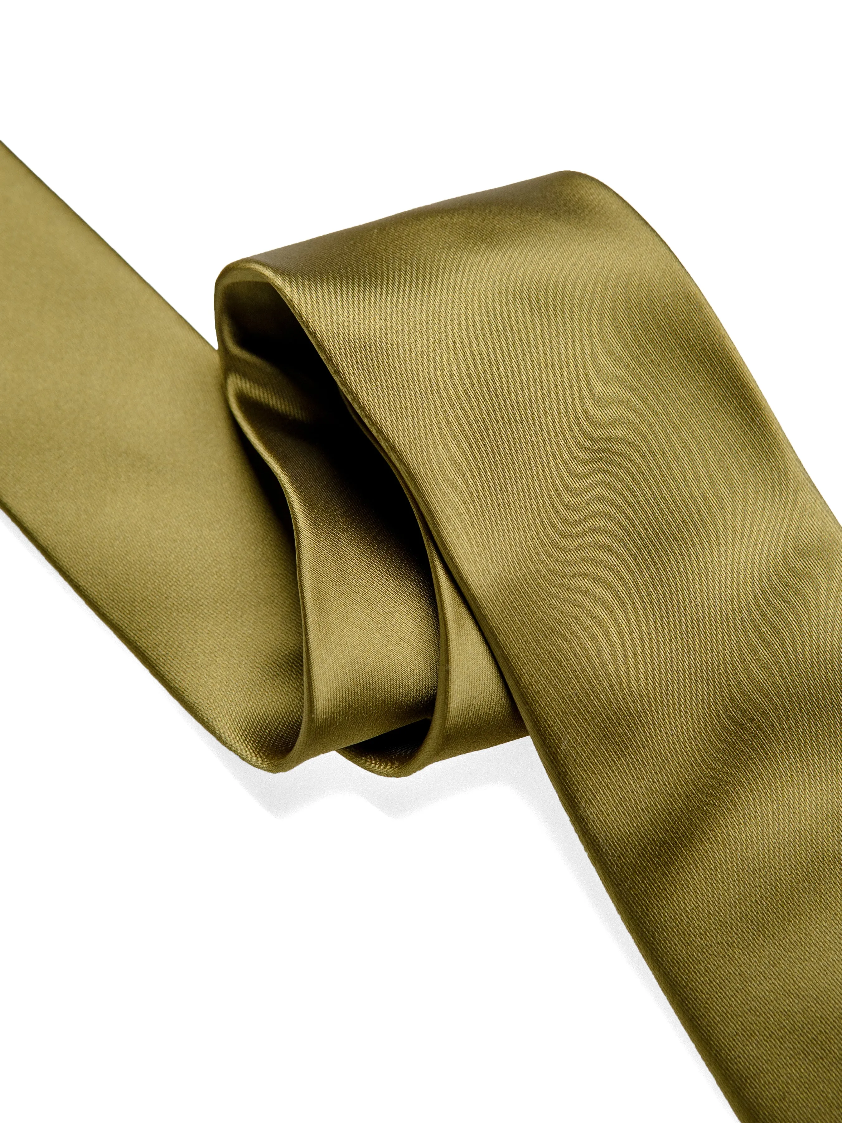 Satin Tie - Olive Green