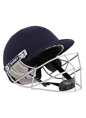 Shrey Match Mild Steel Visor Cricket Helmet, Men's Large (Navy Blue)