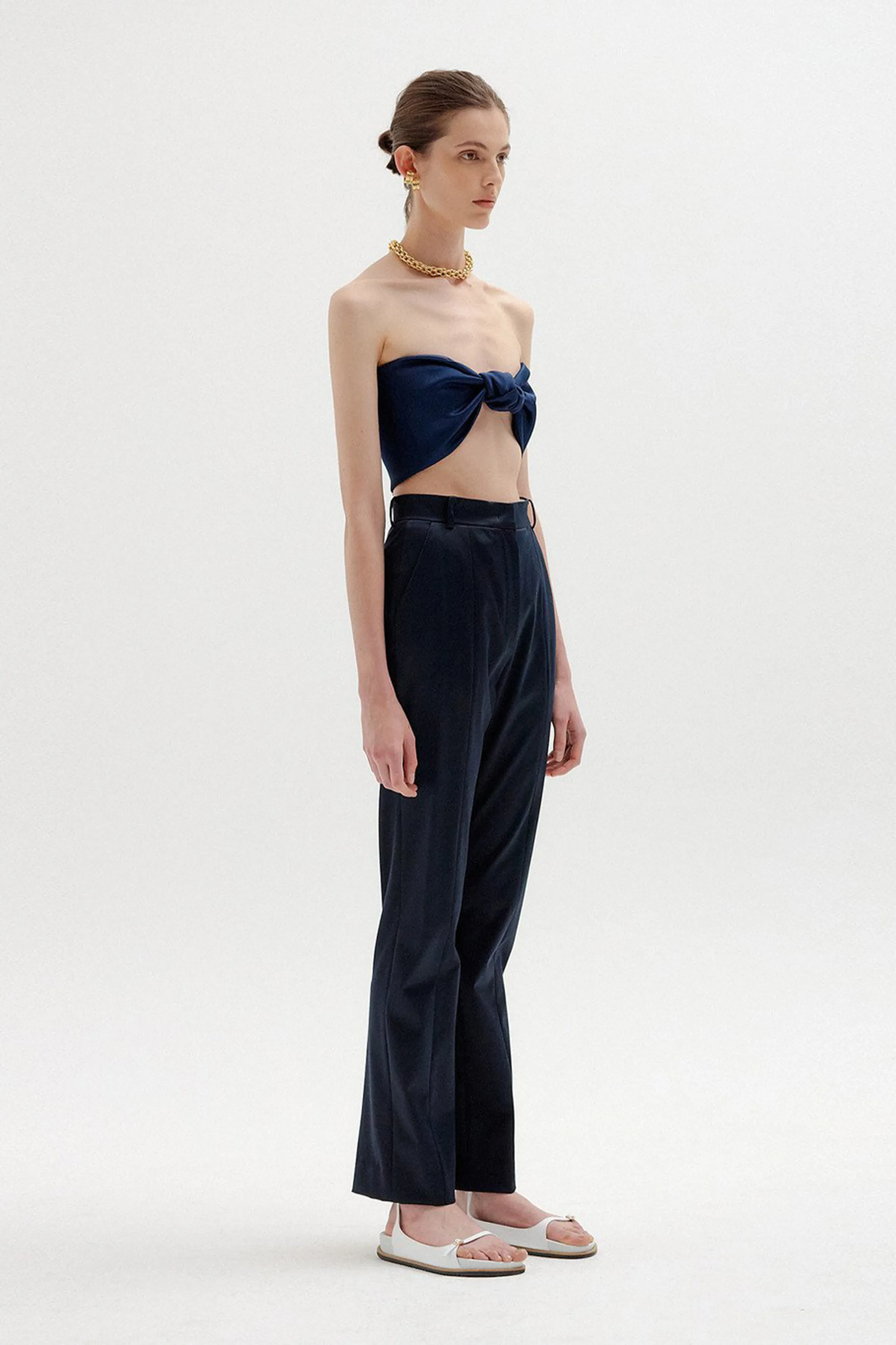 SILON STRAIGHT-LEG SATIN PANTS