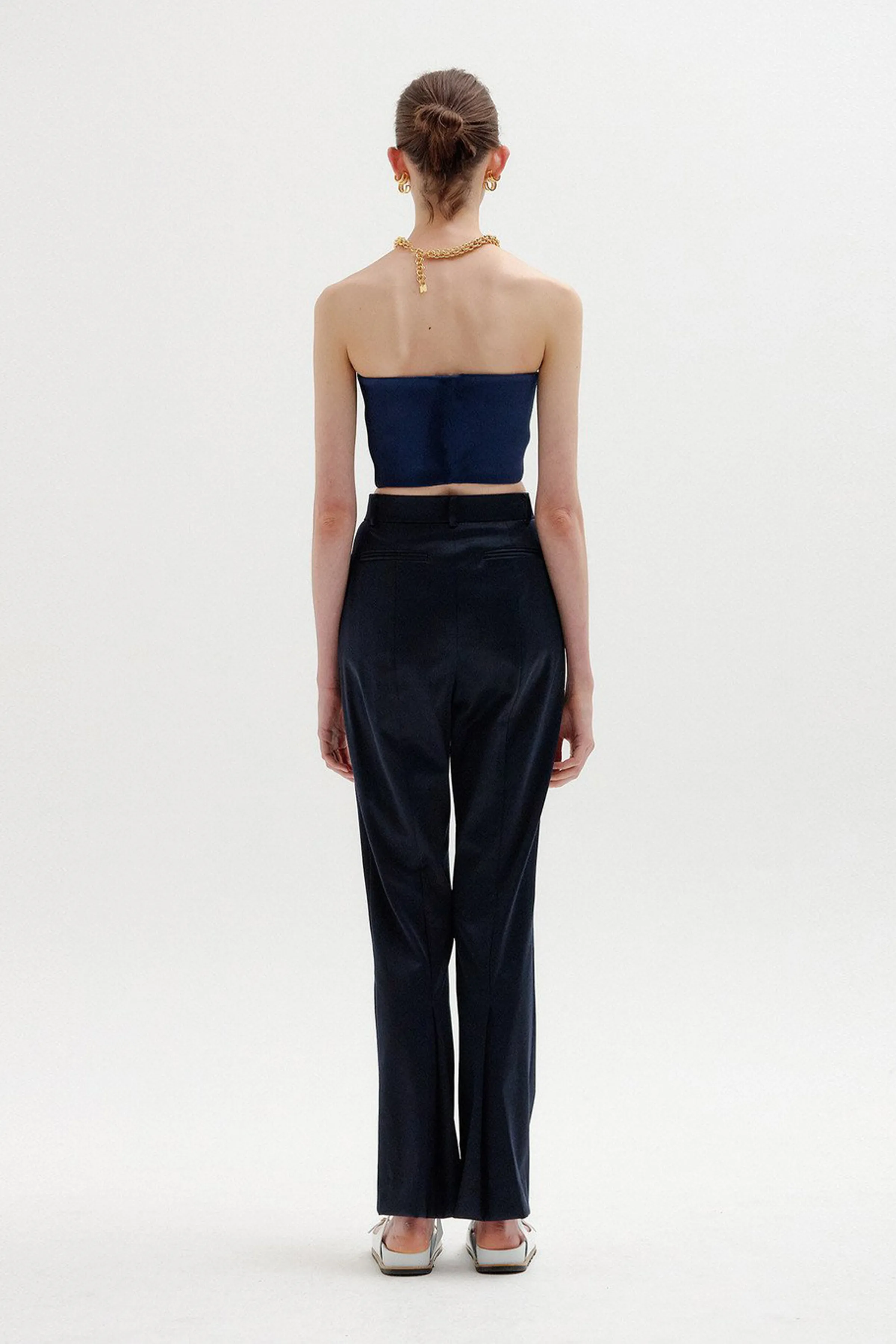SILON STRAIGHT-LEG SATIN PANTS