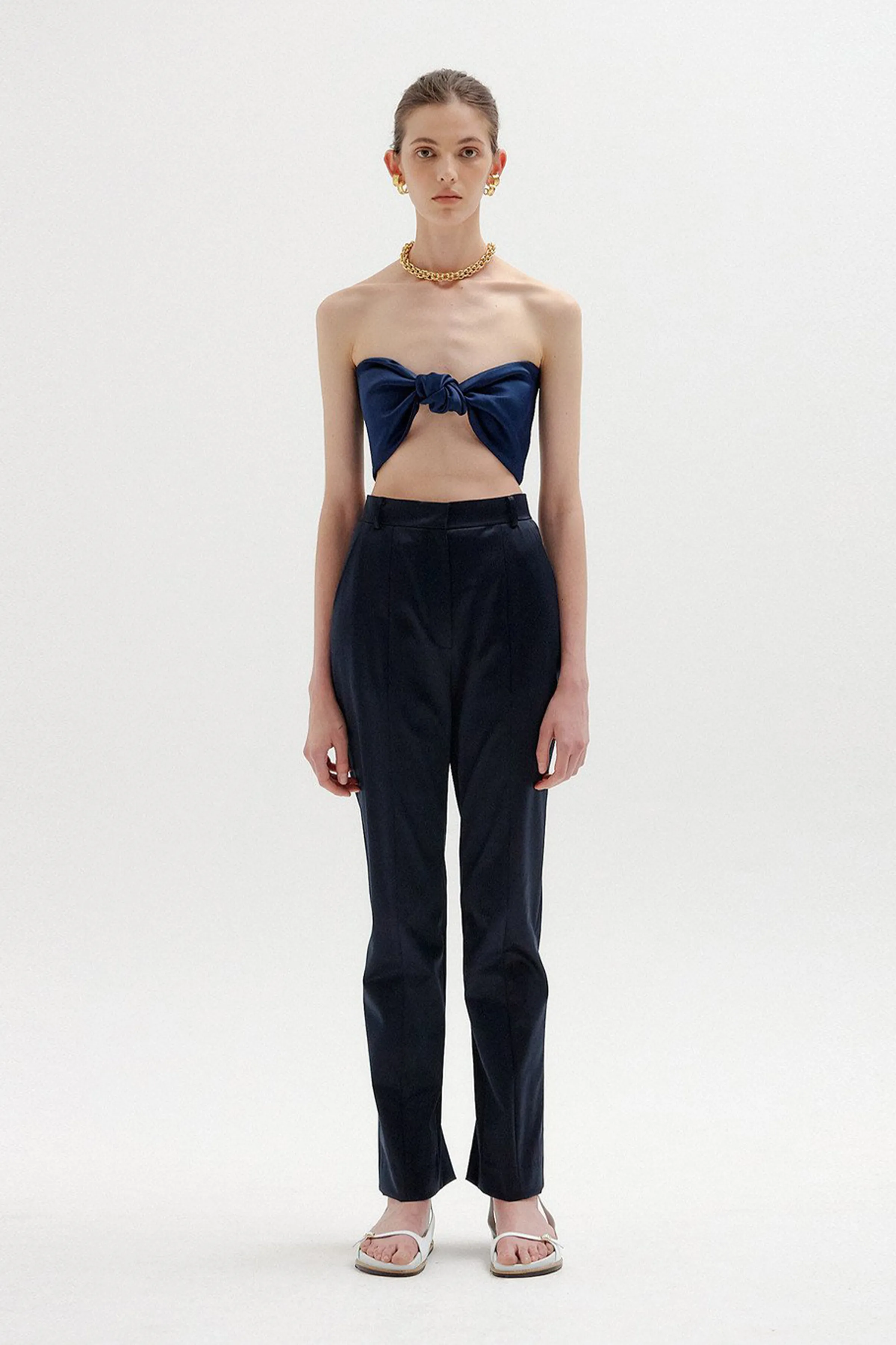 SILON STRAIGHT-LEG SATIN PANTS