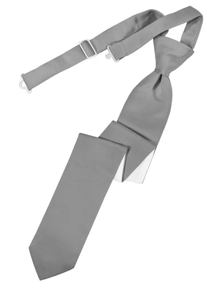 Silver Luxury Satin Skinny Necktie