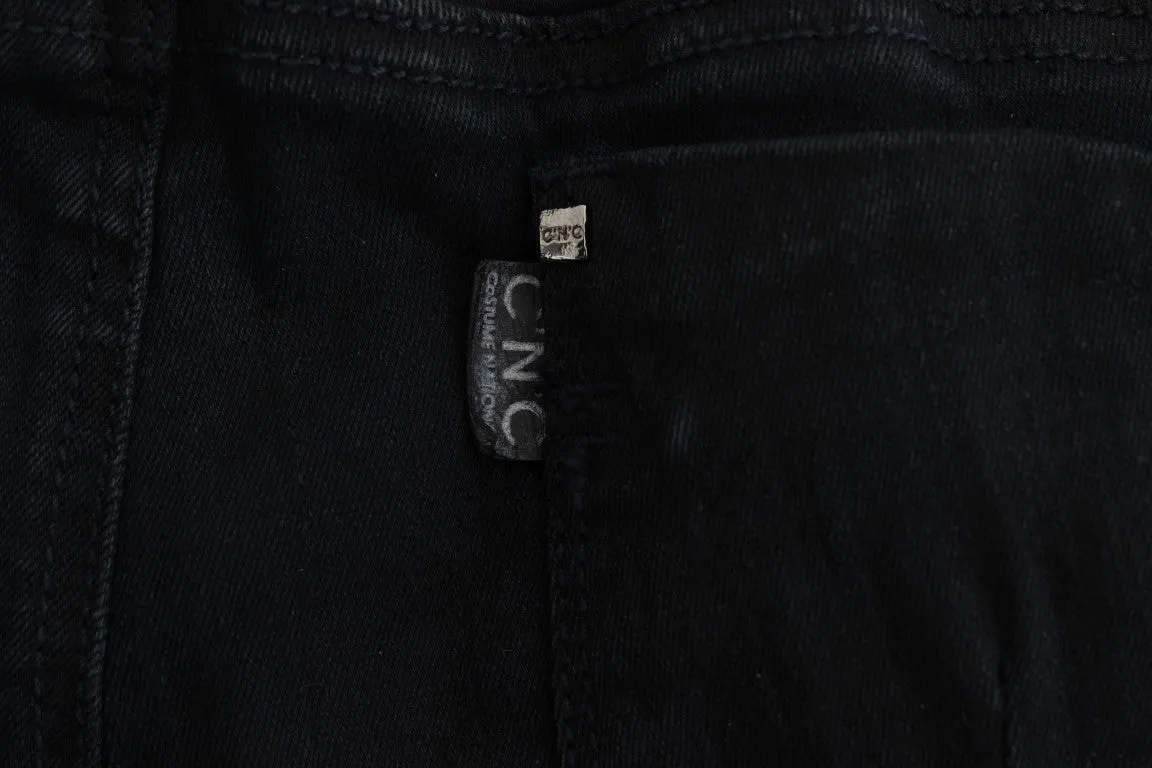 Sleek Black Slim Fit Designer Jeans