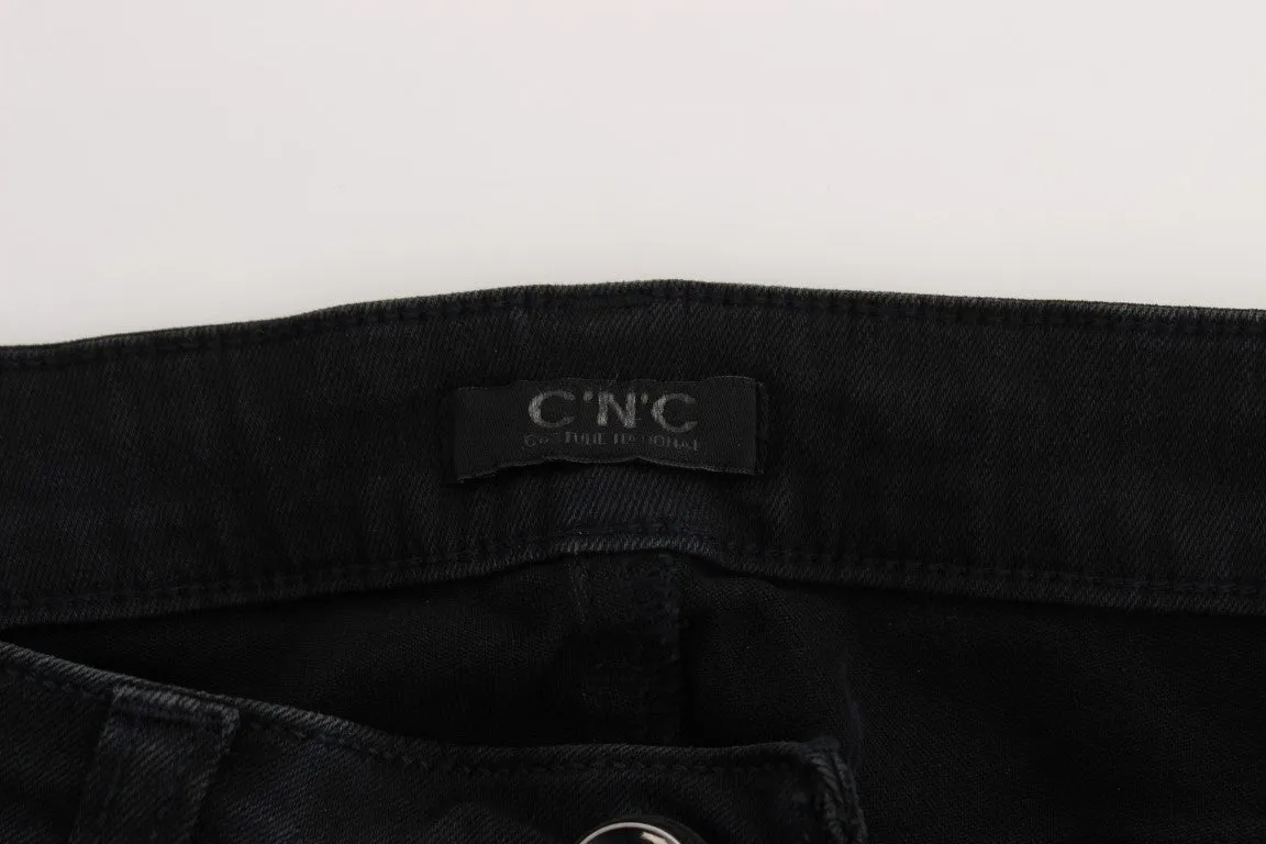 Sleek Black Slim Fit Designer Jeans