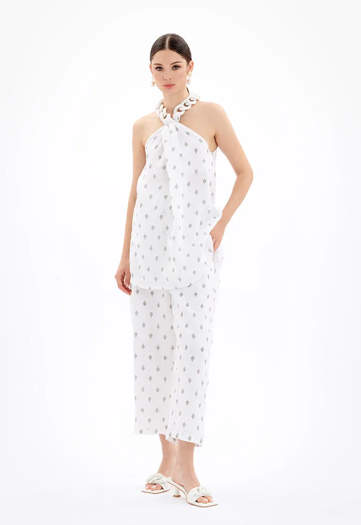 Sleeveless Chunky Acrylic Strap Blouse