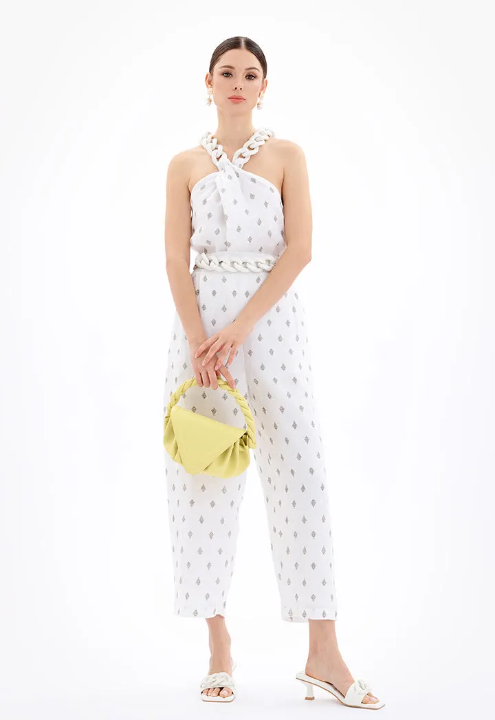 Sleeveless Chunky Acrylic Strap Blouse