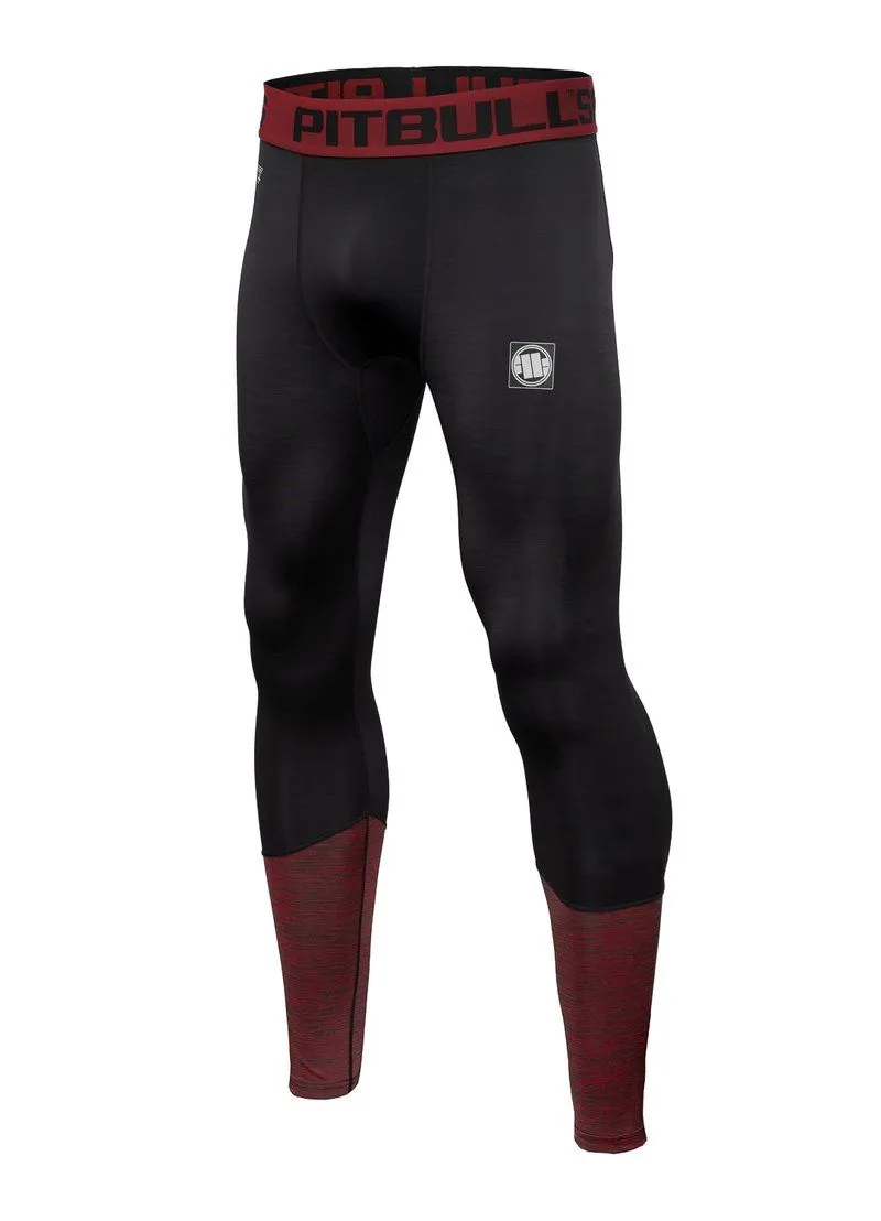 Small Logo Sports Compression Pants  Performance Pro Plus - Red