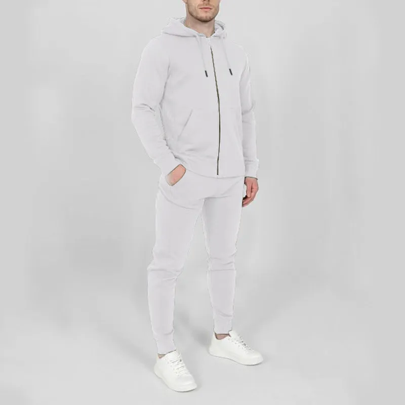 Solid Color Fashion Casual Set Hooded Cardigan Coat