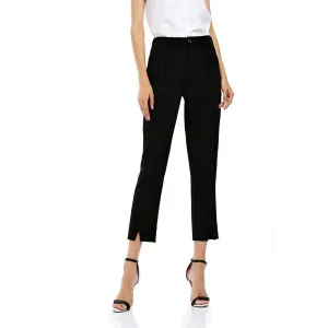 Solid Vented Hem Pants