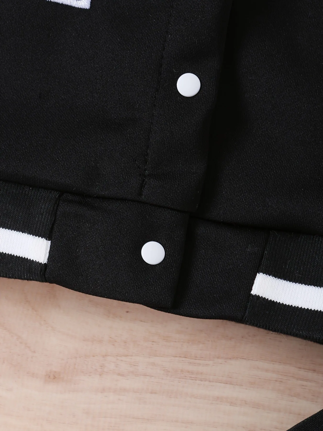 Special stitching embroidered letters baseball jacket   casual trousers baby two-piece set