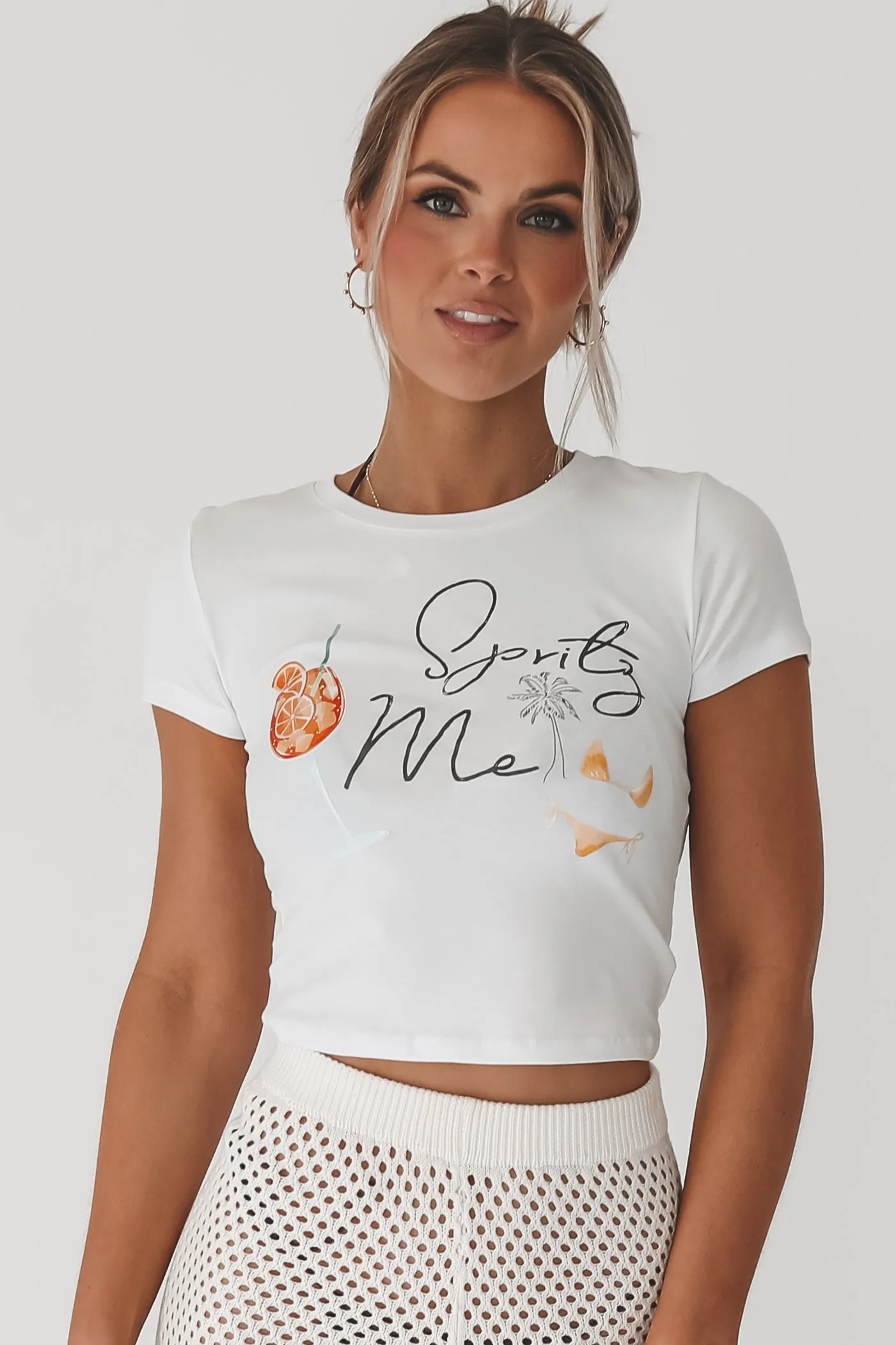 Spritz Me Aperol Spritz Graphic Cropped Babydoll Tee
