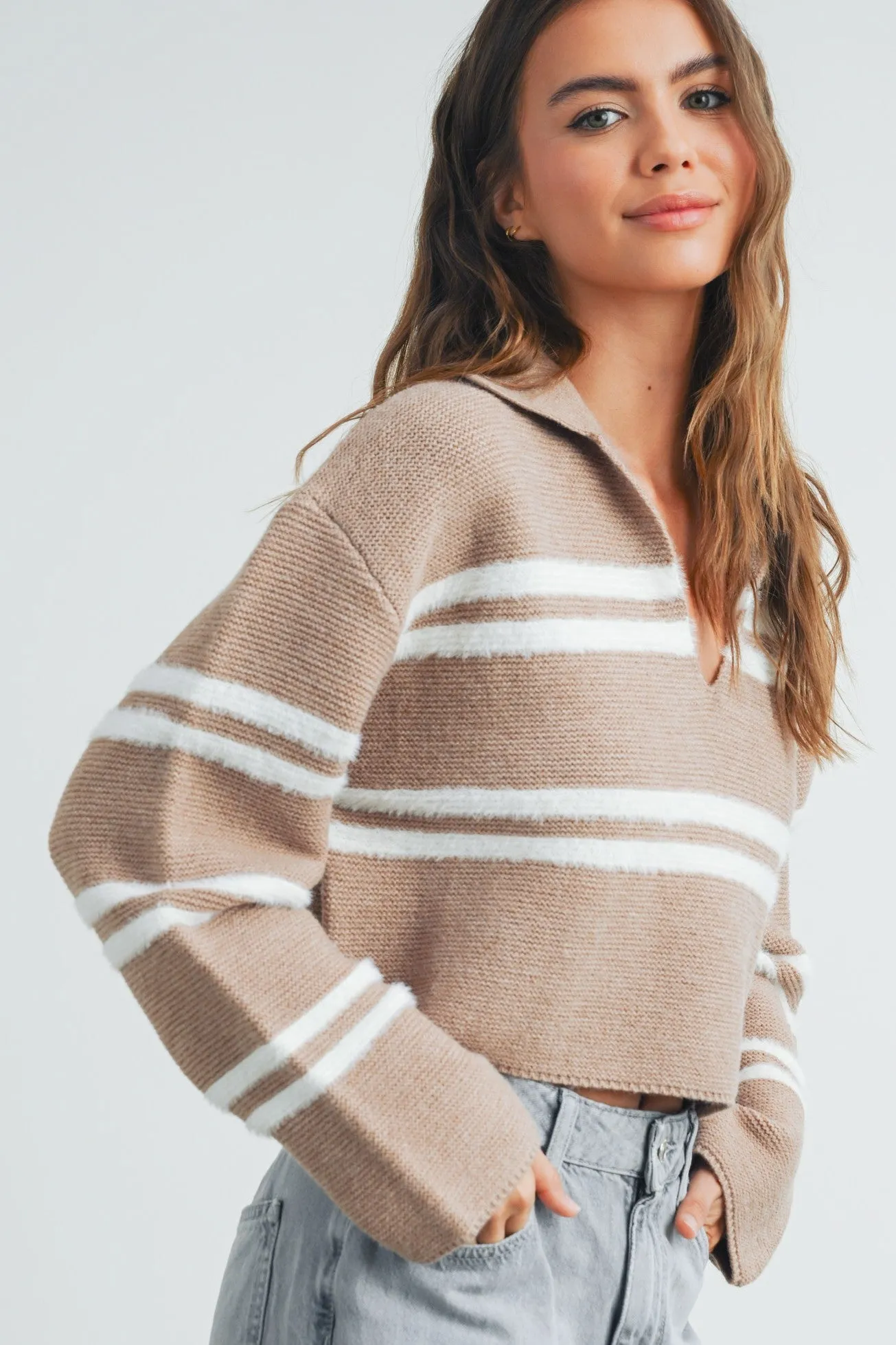 Striped Collared Sweater
