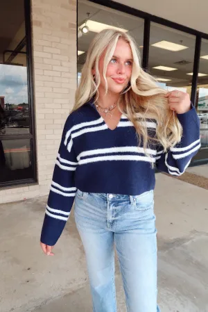 Striped Collared Sweater