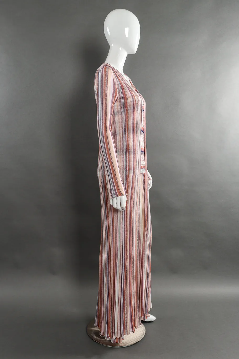 Striped Knit Duster, Tank and Pant Set