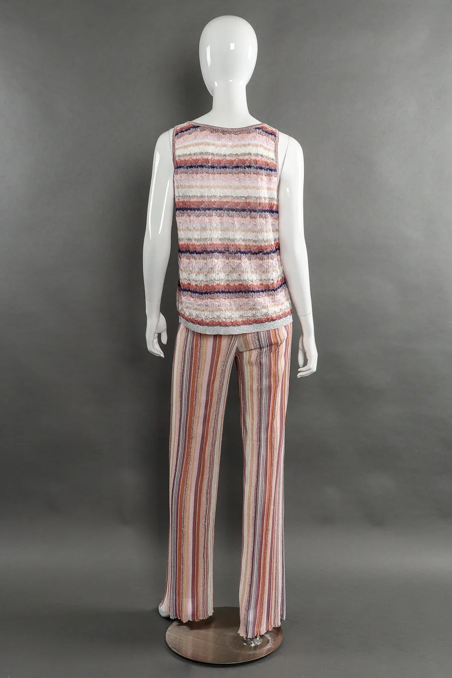 Striped Knit Duster, Tank and Pant Set