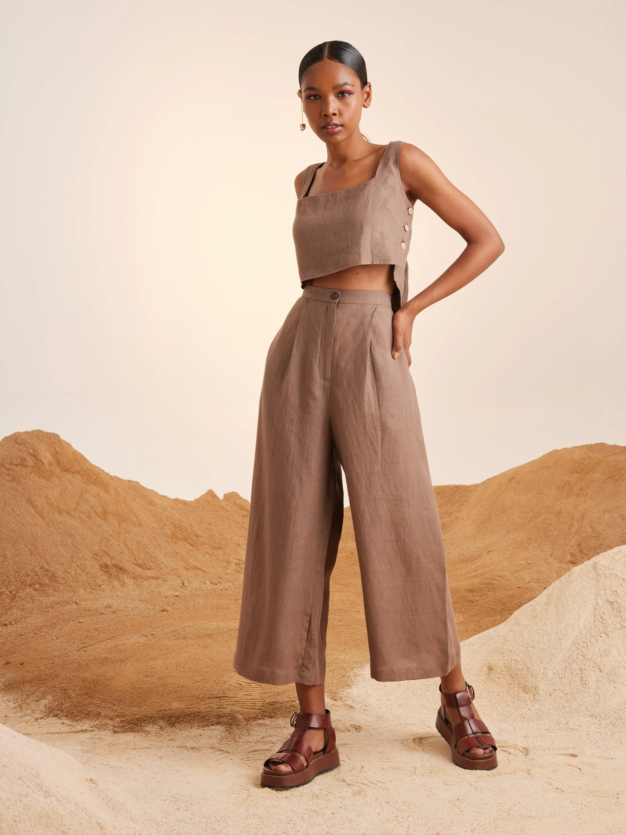 Summer Co-Ord Set June-Ash-Linen-Ss25-Js-Ash-Cord