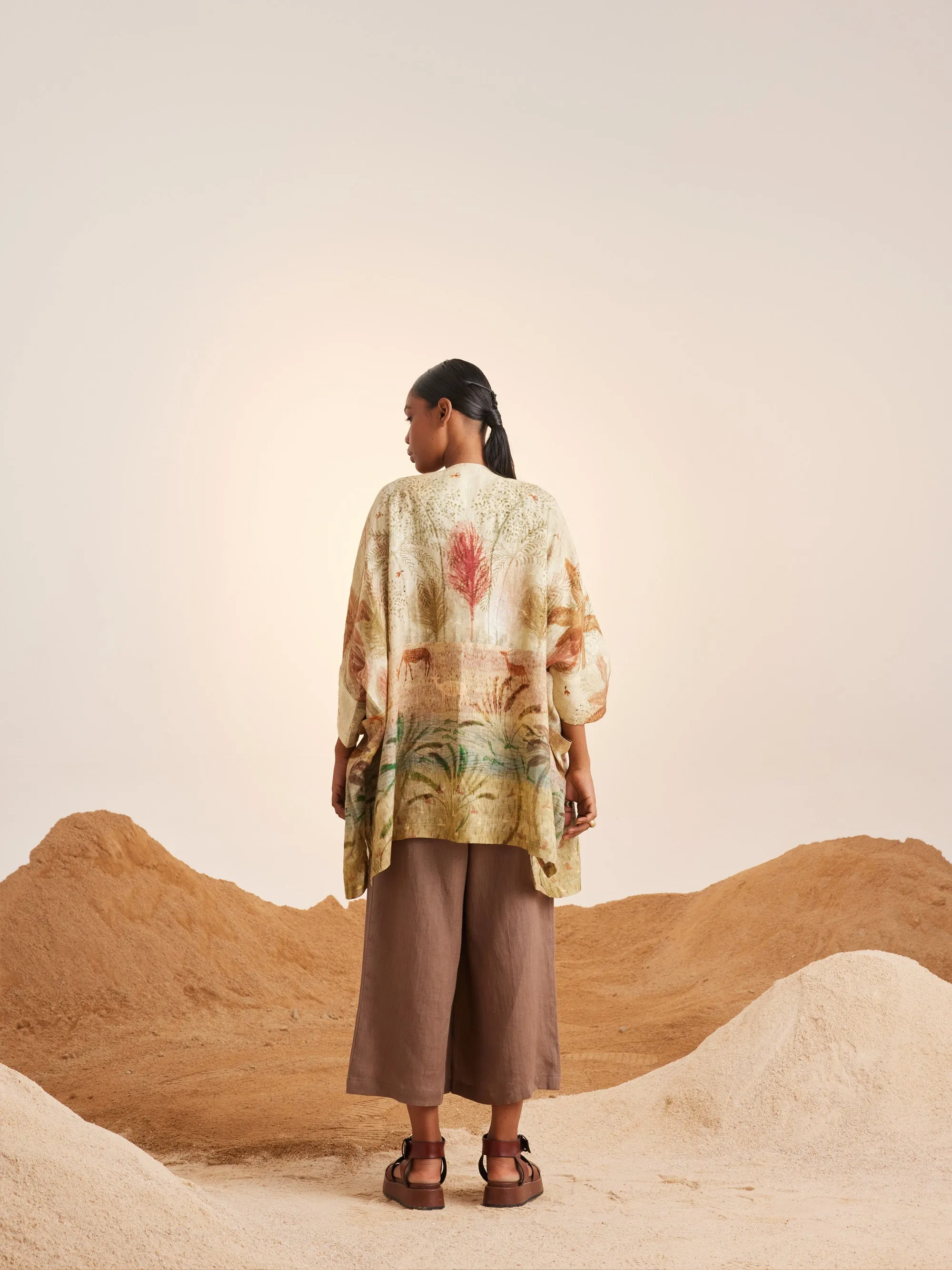 Summer Co-Ord Set Of 3 Cape-June-Woods Ash-Linen-Ss25-Jcs-Wod-Cord