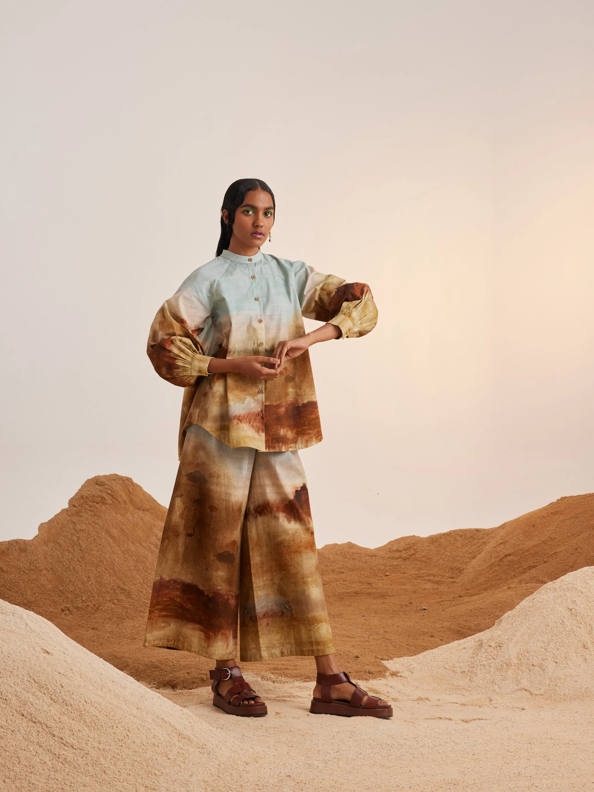 Summer Co-Ord Set Shirt A-Line-Blotch-Cotton Twill-Ss23-Alines-Set-Blp-Cord