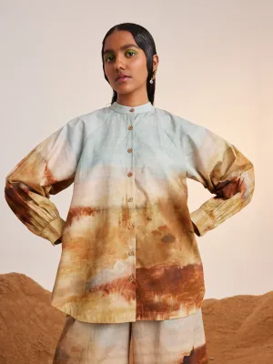 Summer Co-Ord Set Shirt A-Line-Blotch-Cotton Twill-Ss23-Alines-Set-Blp-Cord