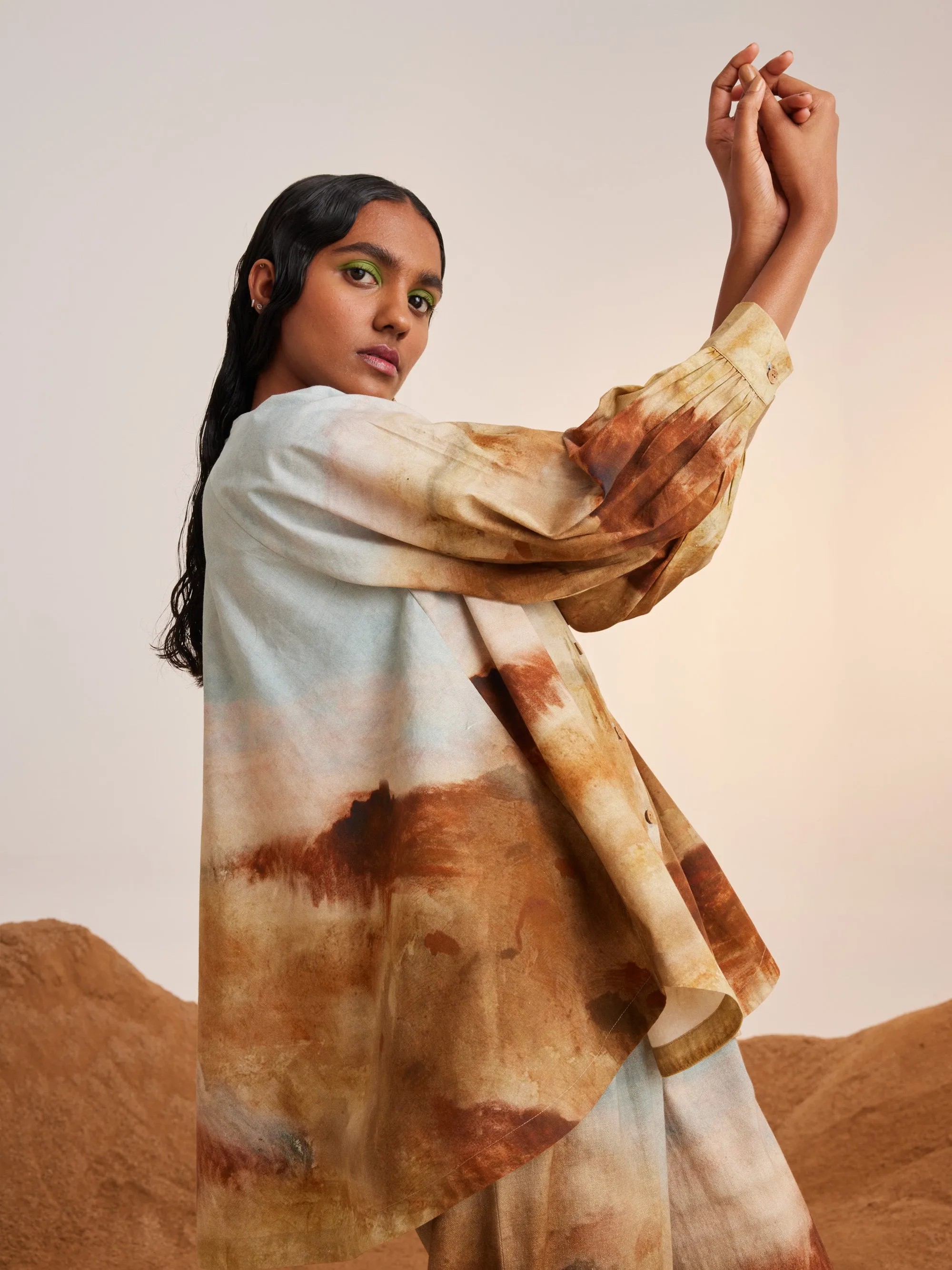 Summer Co-Ord Set Shirt A-Line-Blotch-Cotton Twill-Ss23-Alines-Set-Blp-Cord