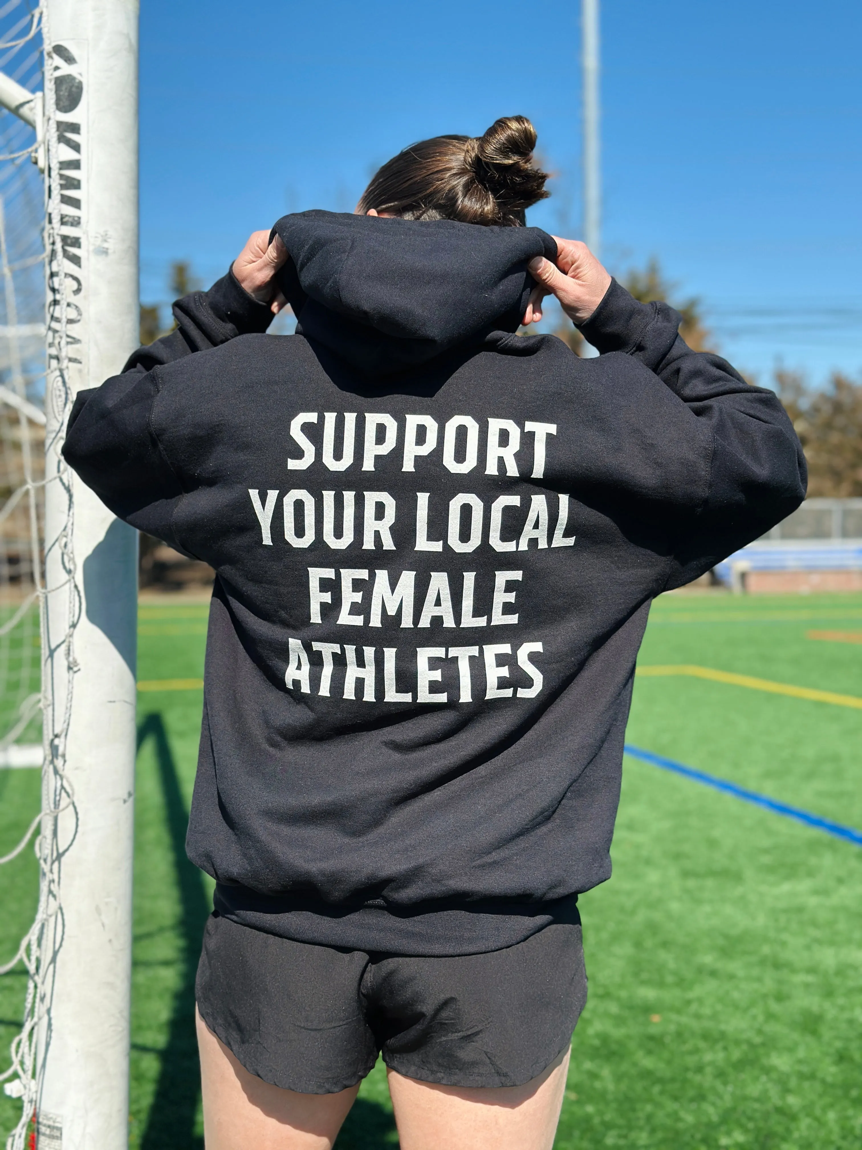 Support Your Local Female Athletes Adult Hooded Sweatshirt