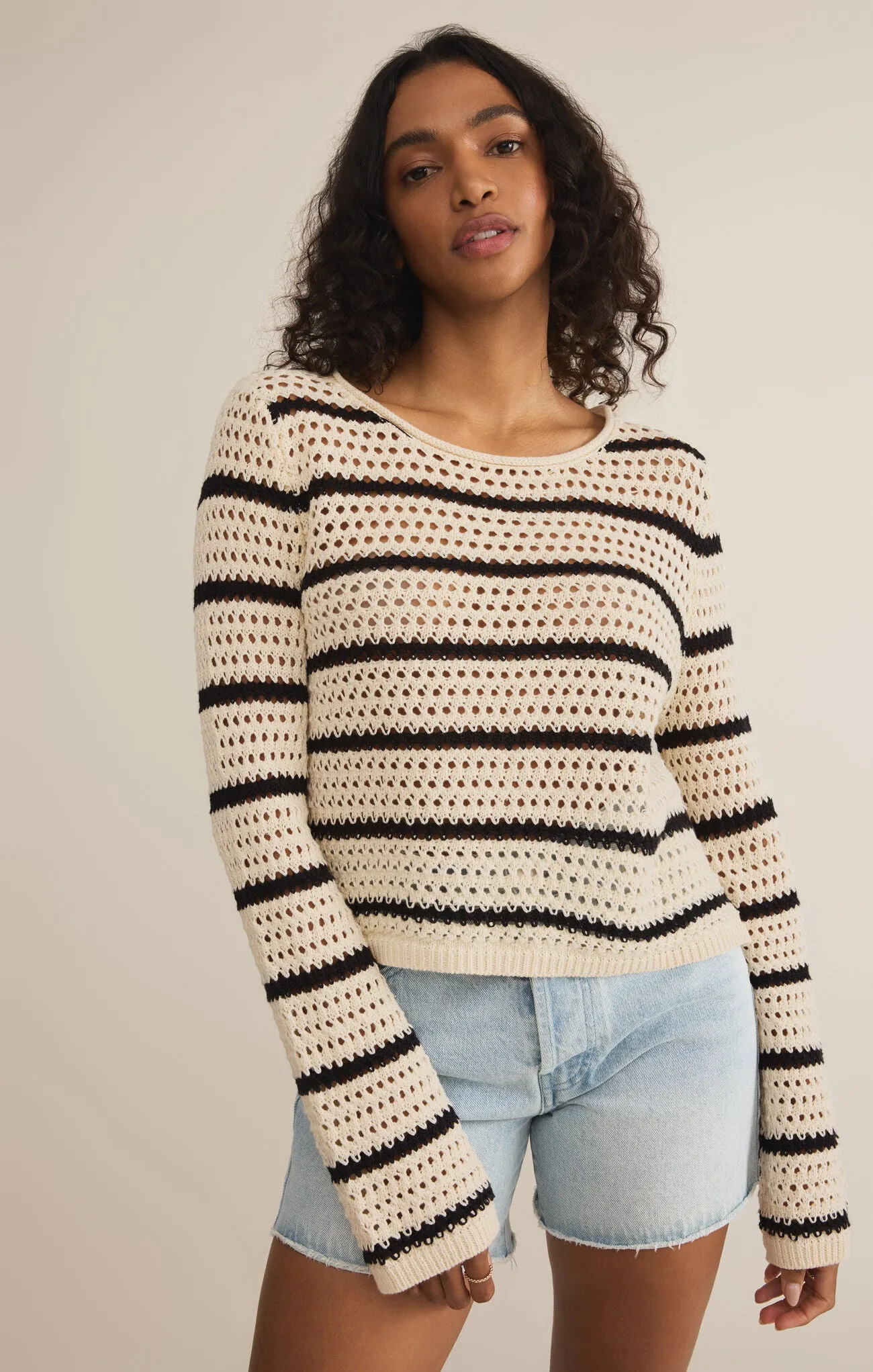 The Kit Stripe Crochet Sweater