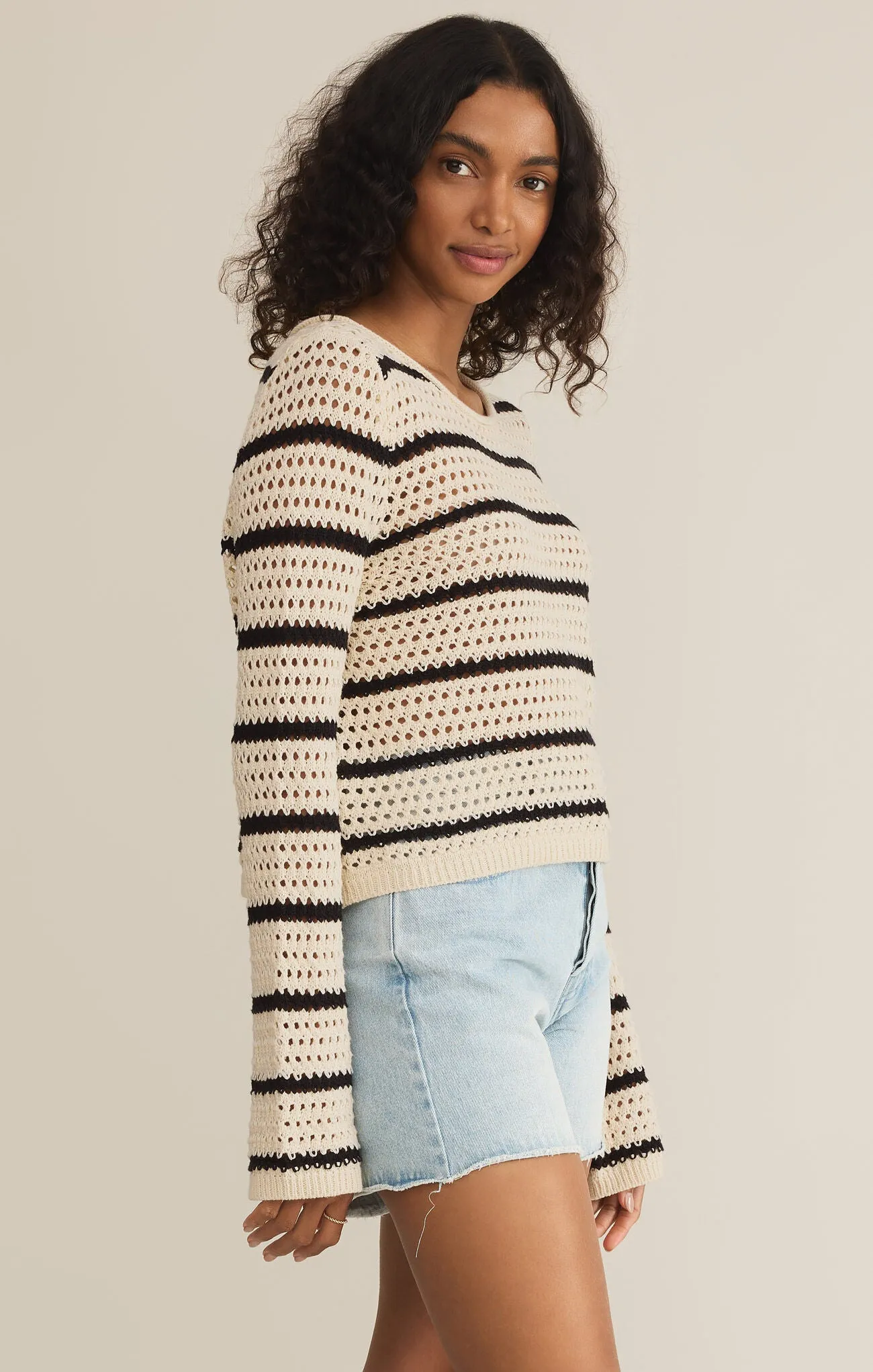 The Kit Stripe Crochet Sweater