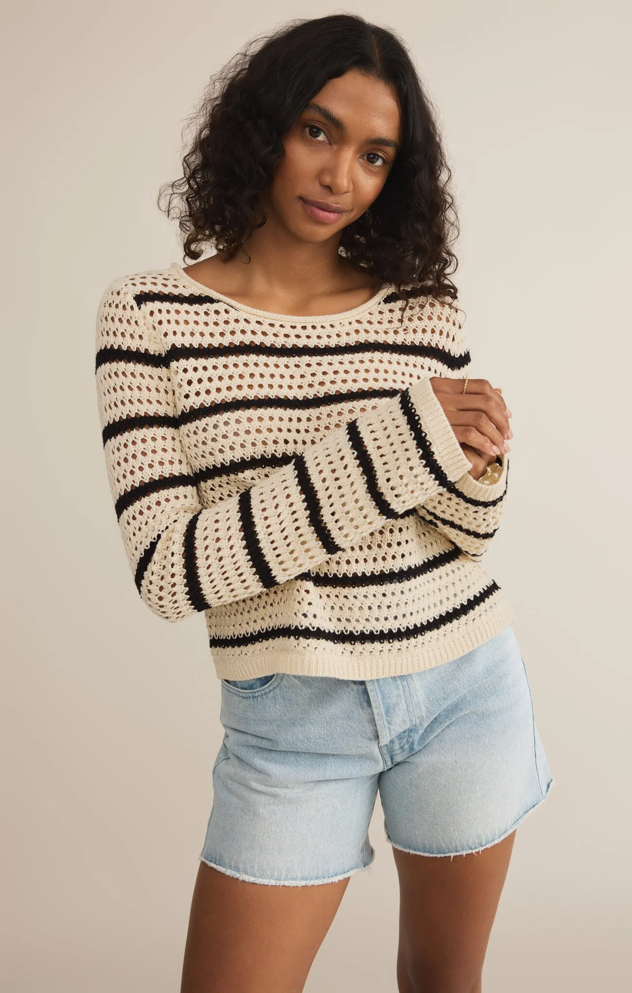 The Kit Stripe Crochet Sweater