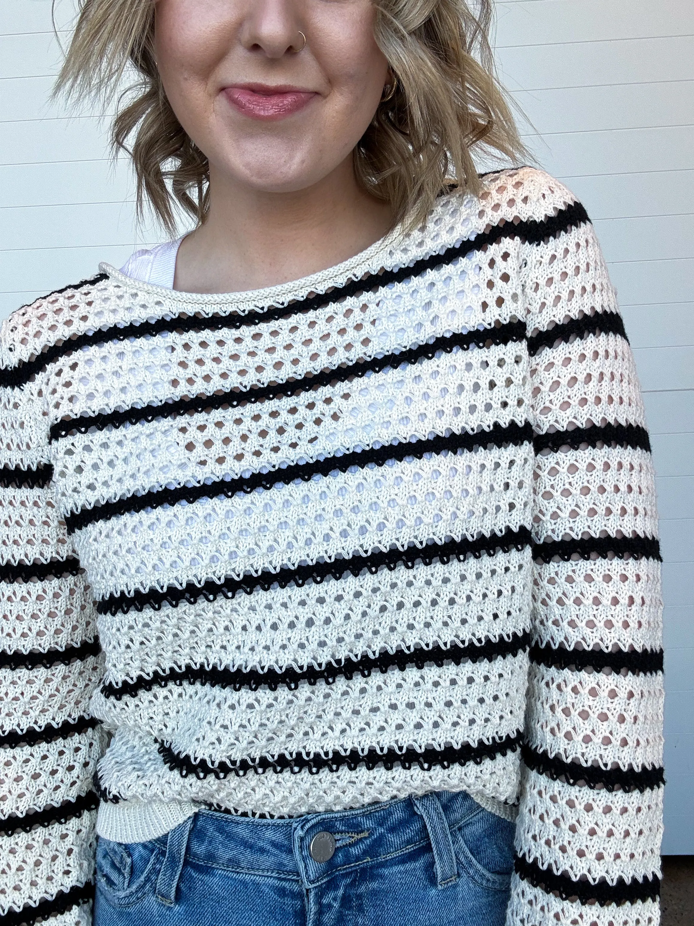 The Kit Stripe Crochet Sweater
