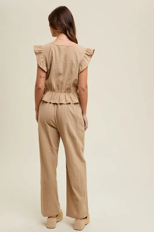 The Rachel Ruffle Top   Pants Set