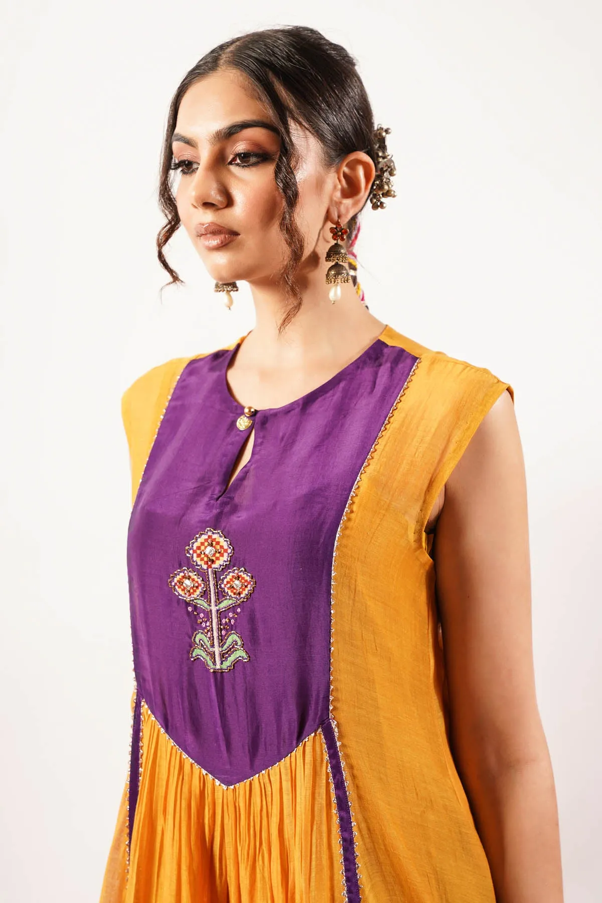 Tie Dye Chanderi Sharara Set