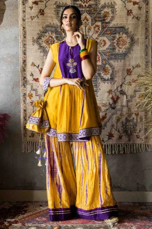 Tie Dye Chanderi Sharara Set