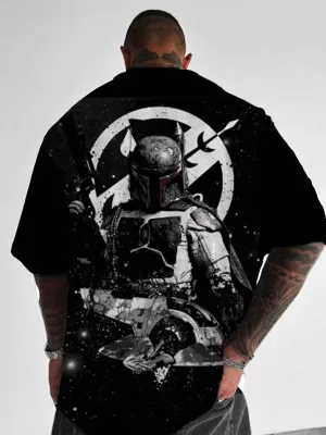 Trendy Samurai Print Short Sleeve Shirt
