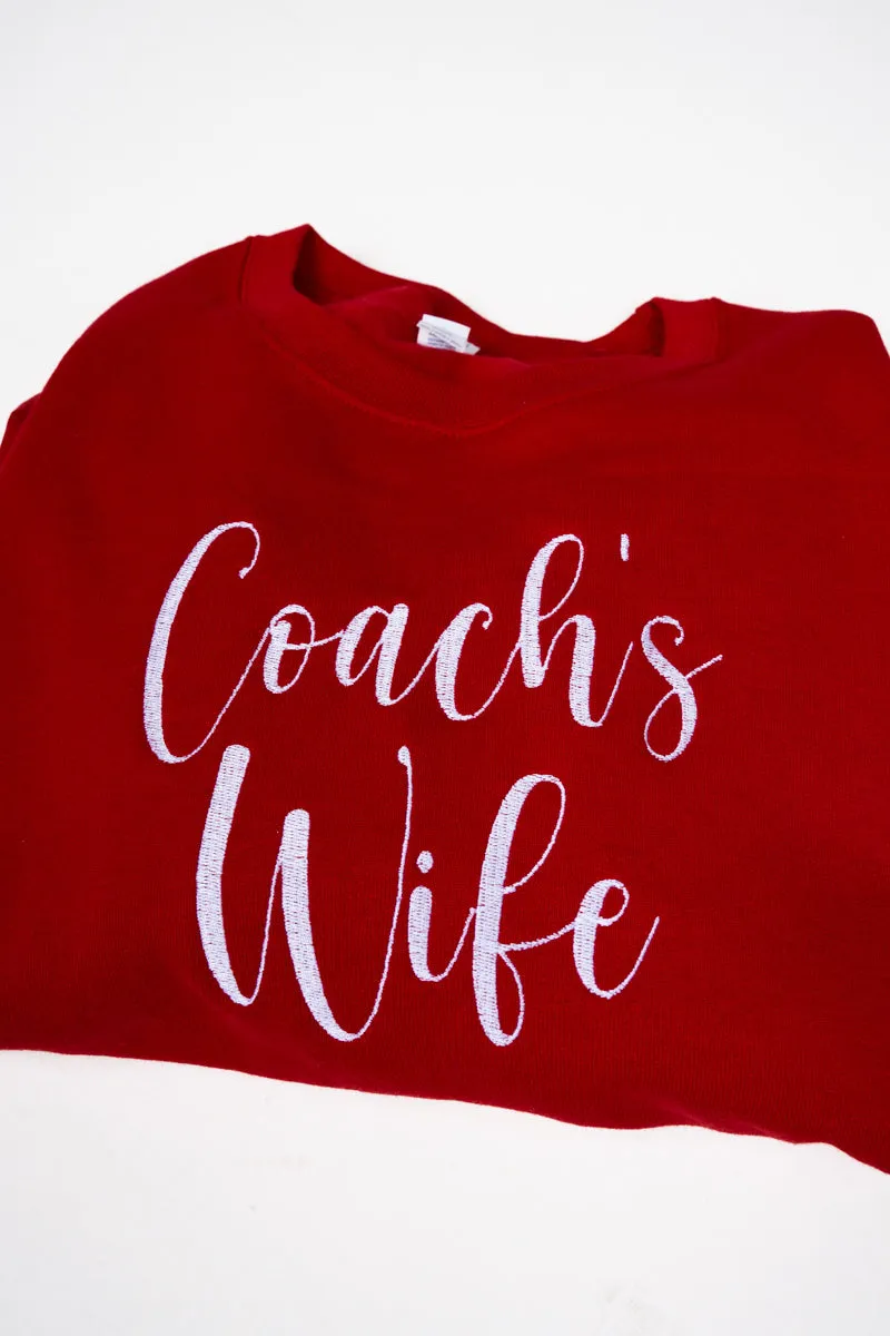 True Red You Design It Embroidered Side Bows Unisex NuBlend Crew Sweatshirt *Customize Your Text and Bows