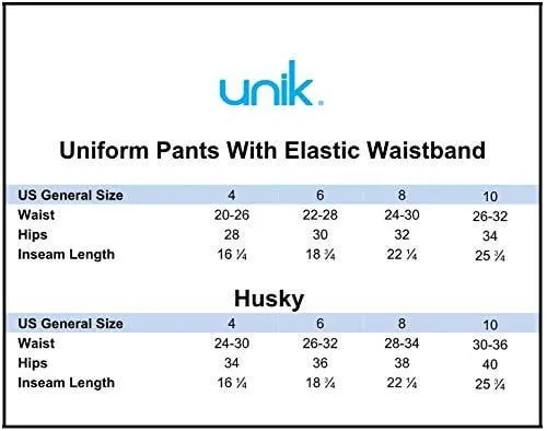 unik Boy's H. Green Uniform All Elastic Waist Pull-on Pants 4-12