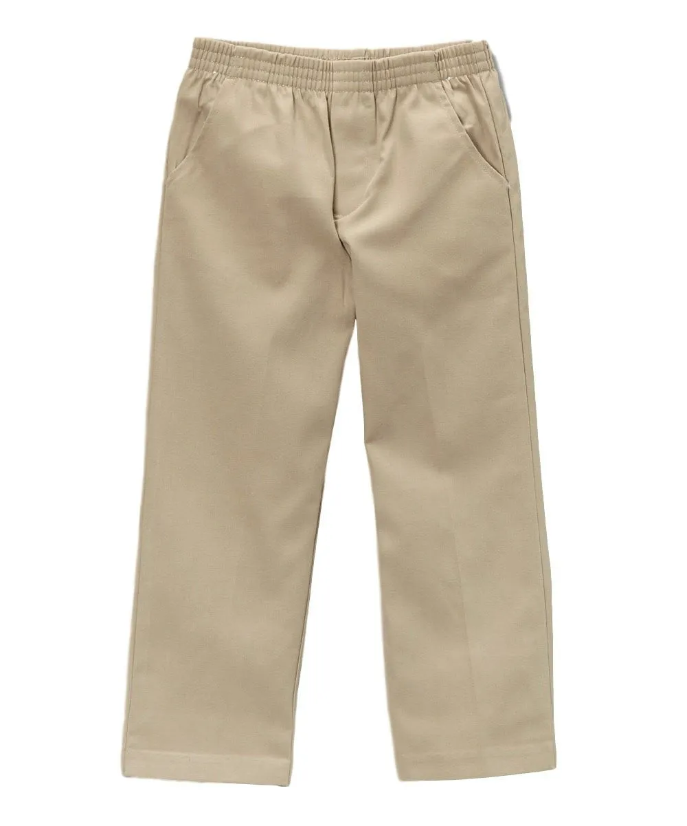 unik Boy's H. Green Uniform All Elastic Waist Pull-on Pants 4-12